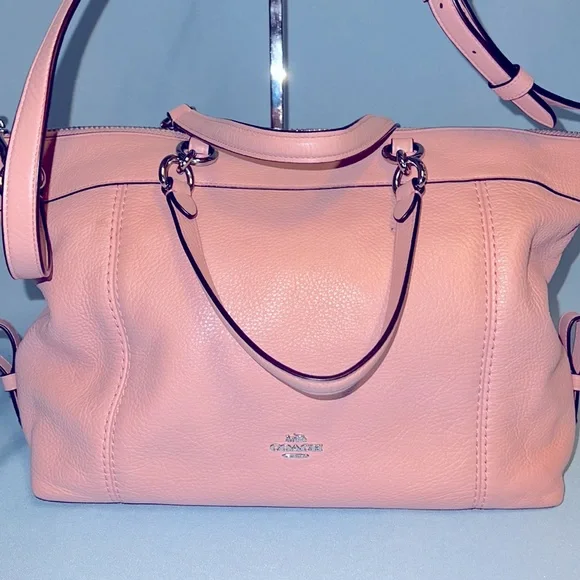 COACH EDIE SATCHEL  PINK BLUSH PEBBLED LEATHER - Picture 2 of 11
